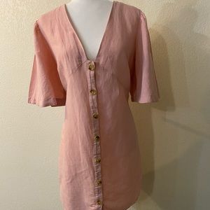 Top shop pink linen mini dress or tunic